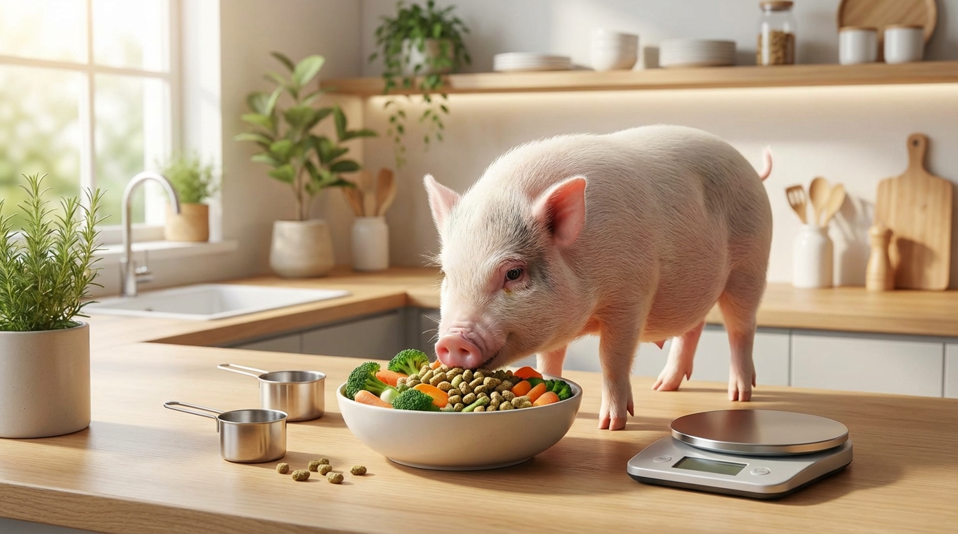 マイクロブタ5歳からの食事管理|中年太りを防ぐ給餌のコツ