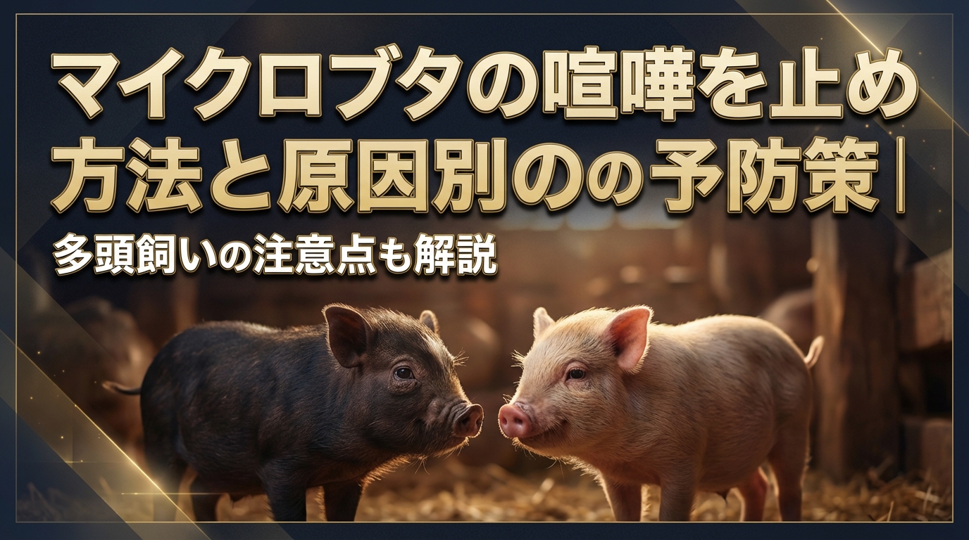 マイクロブタの喧嘩を止める方法と原因別の予防策｜多頭飼いの注意点も解説