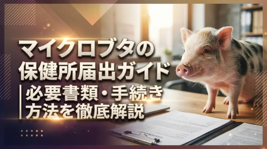 マイクロブタの保健所届出ガイド｜必要書類・手続き方法を徹底解説