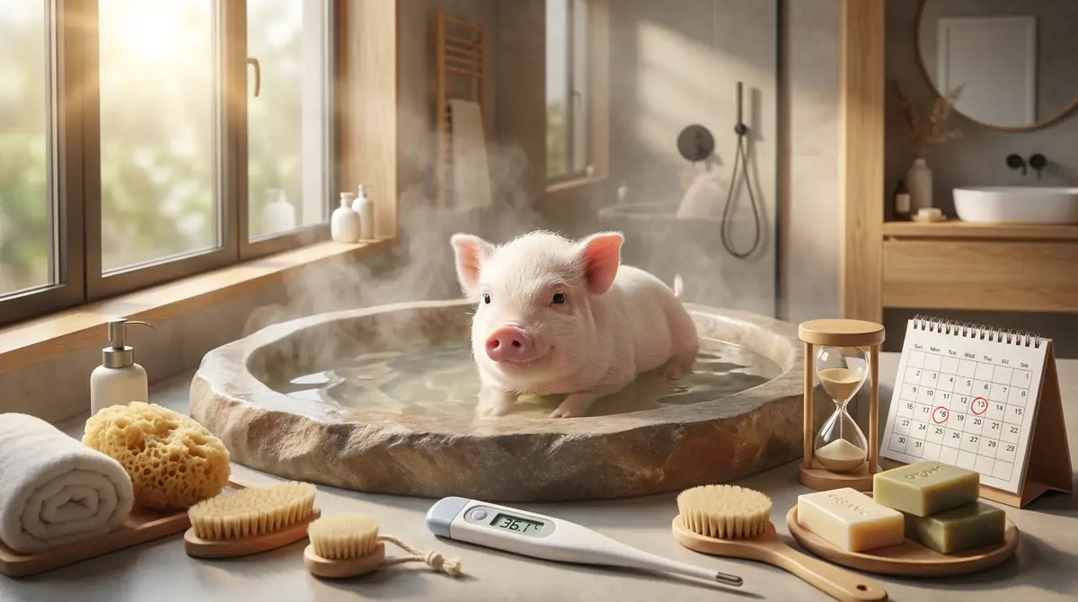 【結論】マイクロブタの風呂は月1〜2回でOK｜頻度・温度・時間まとめ