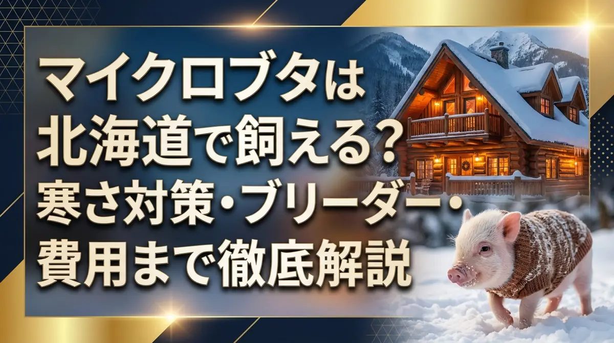 マイクロブタは北海道で飼える?寒さ対策・ブリーダー・費用まで徹底解説