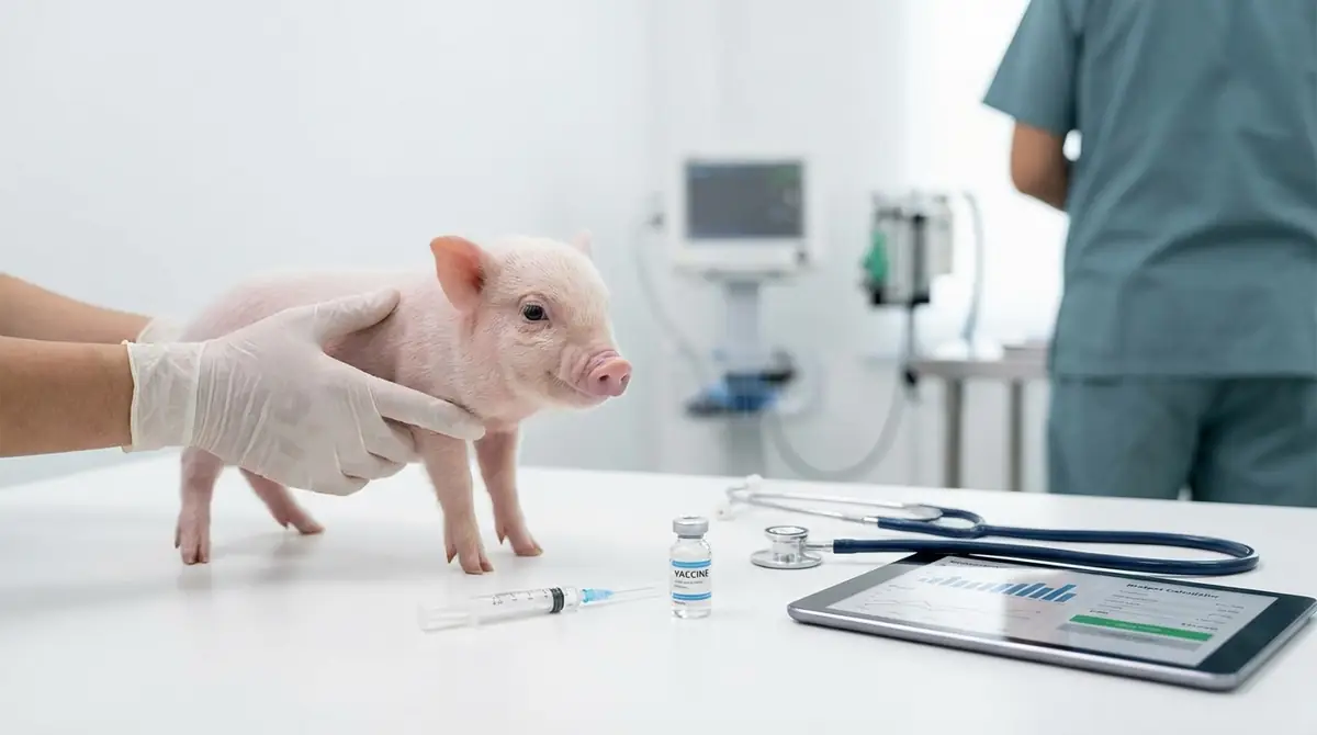 ワクチンを含むマイクロブタの年間医療費シミュレーション