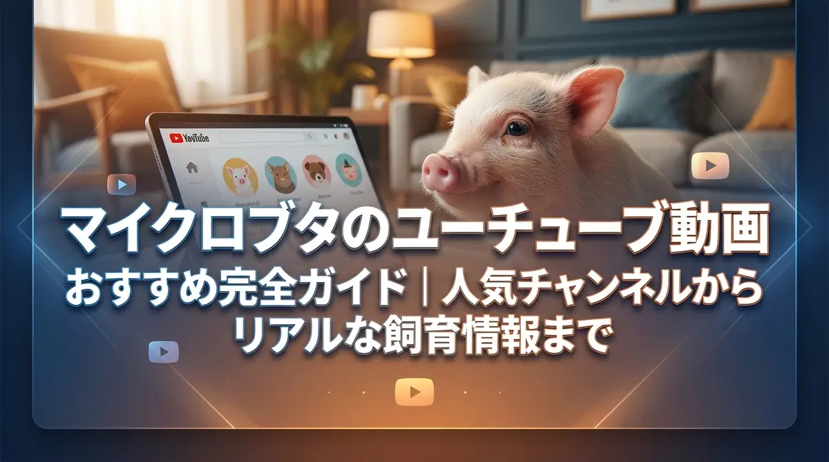 マイクロブタのユーチューブ動画おすすめ完全ガイド｜人気チャンネルからリアルな飼育情報まで