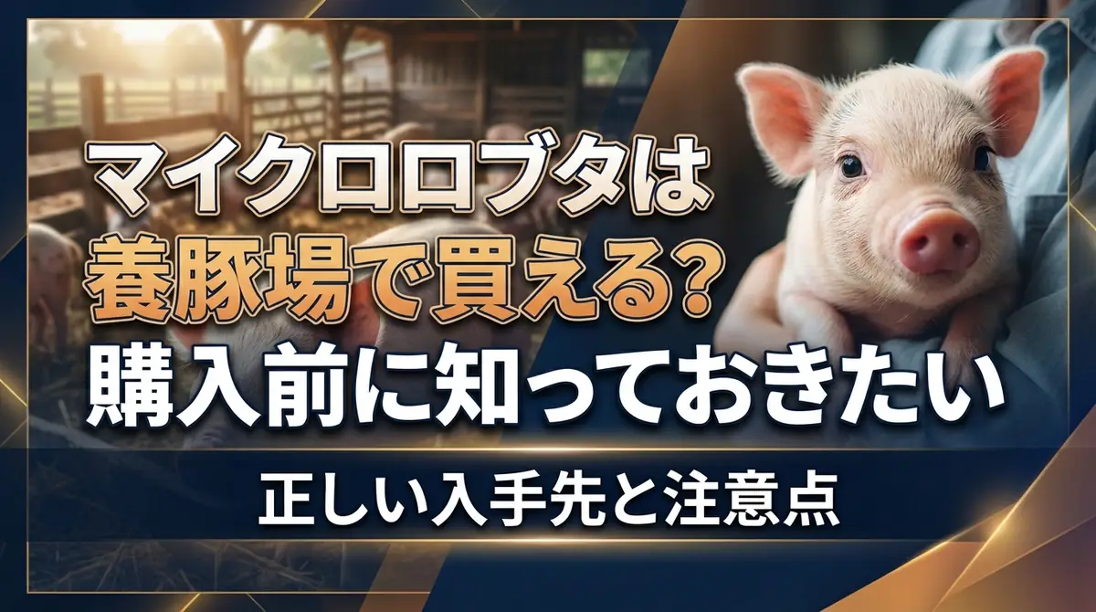 マイクロブタは養豚場で買える？購入前に知っておきたい正しい入手先と注意点