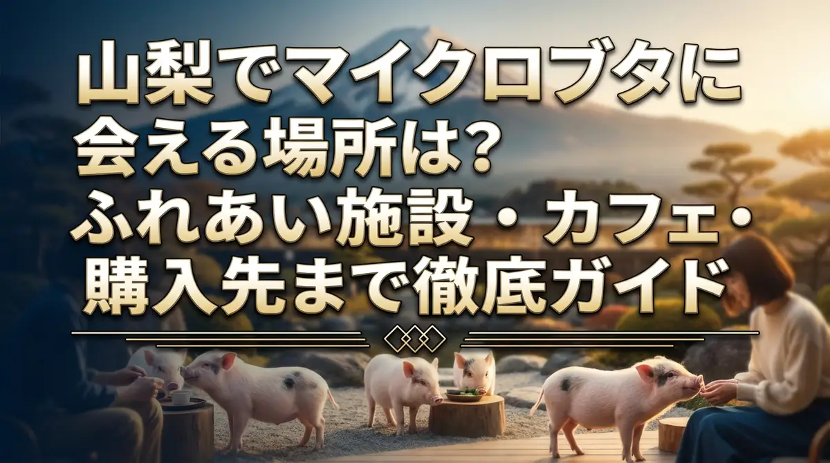 山梨でマイクロブタに会える場所は?ふれあい施設・カフェ・購入先まで徹底ガイド