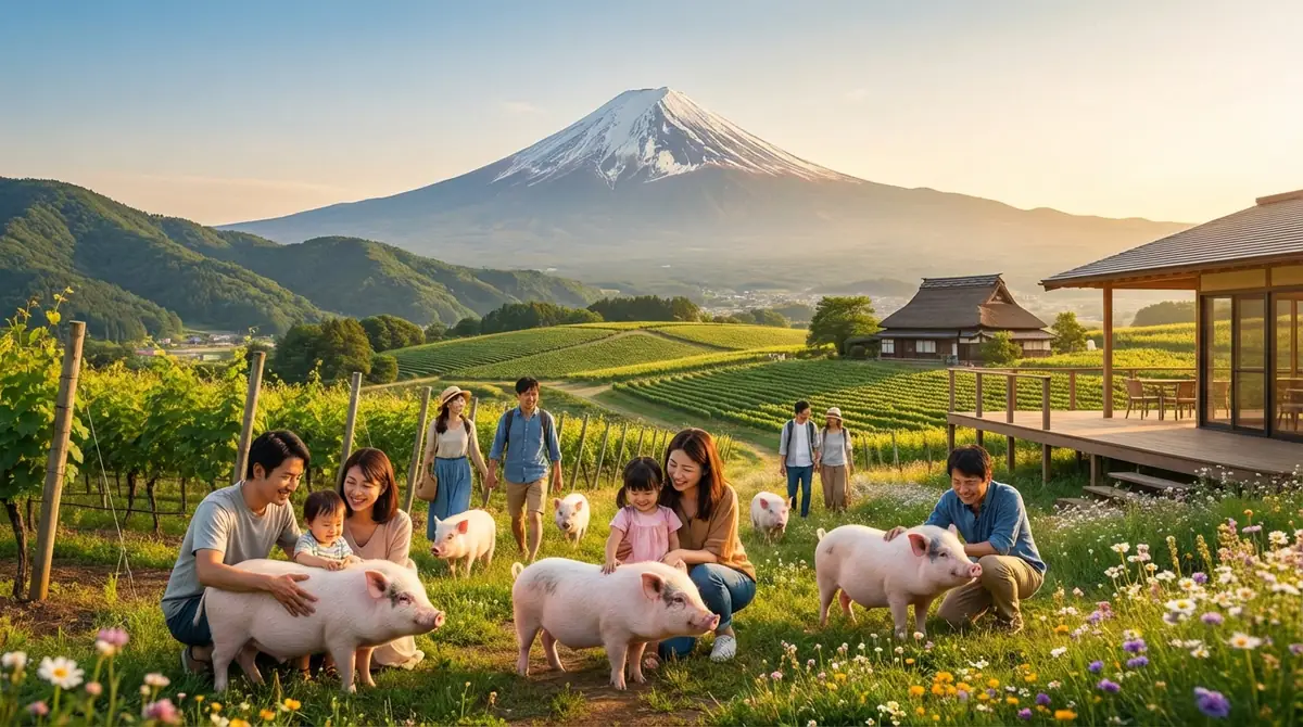 マイクロブタ×山梨観光のモデルコース