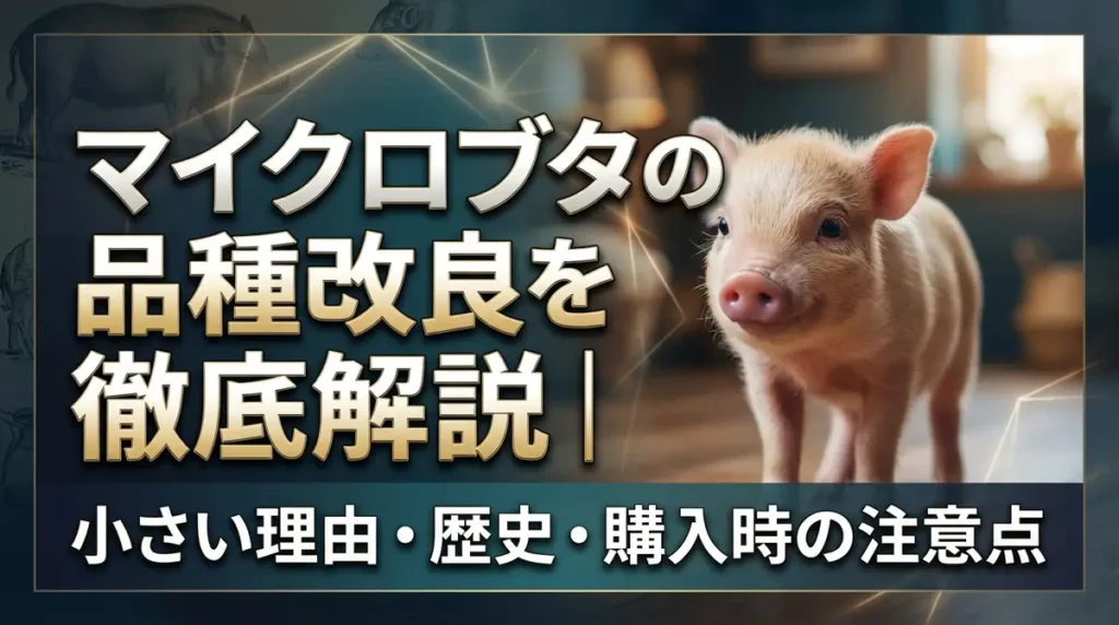 マイクロブタの品種改良を徹底解説｜小さい理由・歴史・購入時の注意点