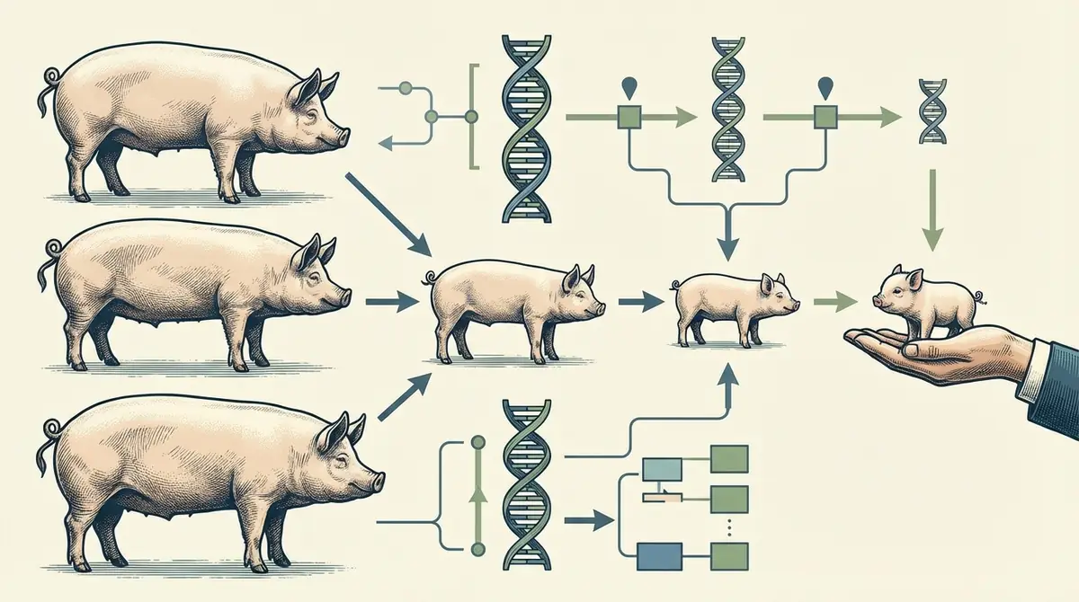 マイクロブタはなぜ小さい？選択交配の仕組みを図解
