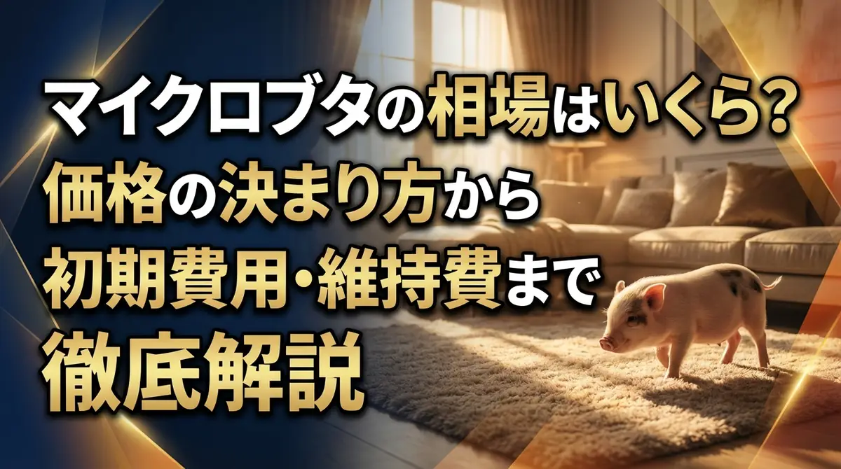 マイクロブタの相場はいくら?価格の決まり方から初期費用・維持費まで徹底解説