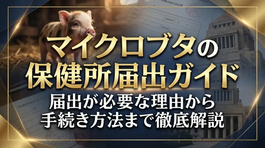 マイクロブタの保健所届出ガイド｜届出が必要な理由から手続き方法まで徹底解説