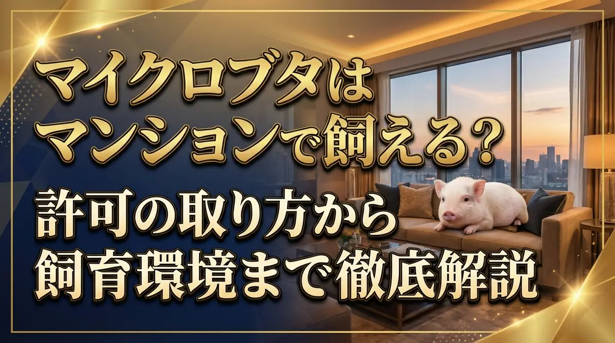 マイクロブタはマンションで飼える？許可の取り方から飼育環境まで徹底解説
