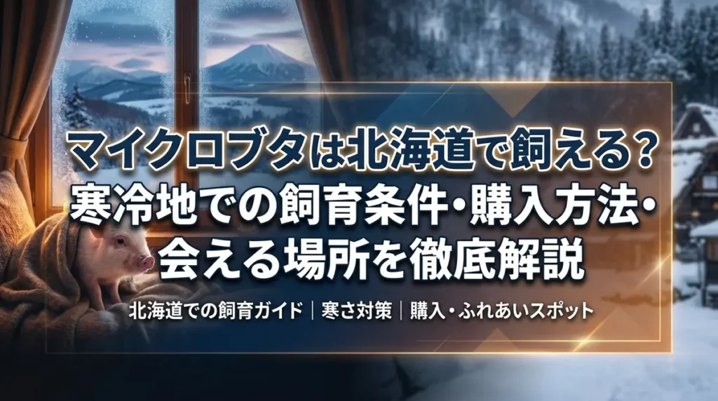 マイクロブタは北海道で飼える？寒冷地での飼育条件・購入方法・会える場所を徹底解説