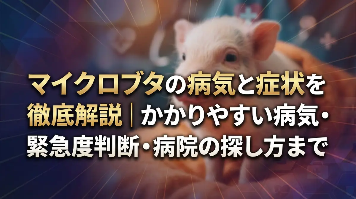 マイクロブタの病気と症状を徹底解説|かかりやすい病気・緊急度判断・病院の探し方まで