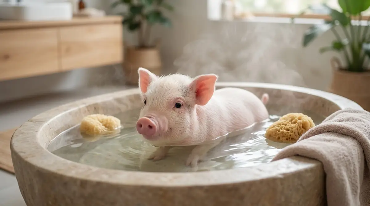 マイクロブタのお風呂は月1〜2回でOK｜頻度・温度・時間の目安