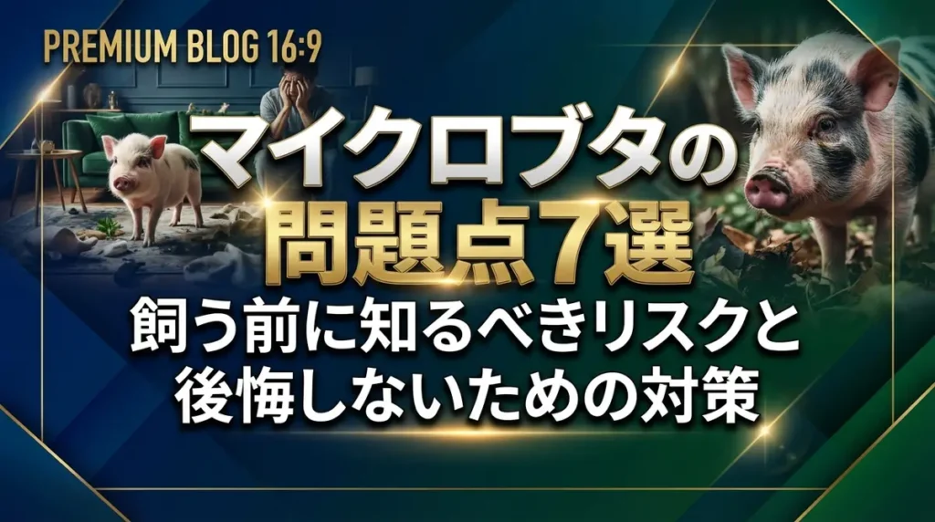 マイクロブタの問題点7選｜飼う前に知るべきリスクと後悔しないための対策
