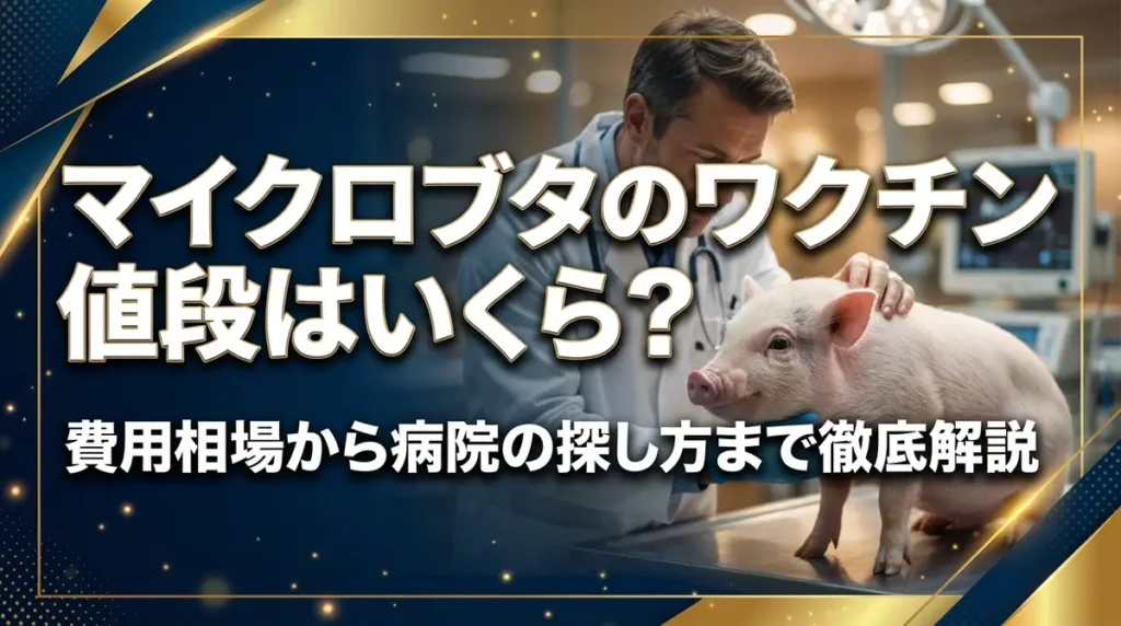 マイクロブタのワクチン値段はいくら？費用相場から病院の探し方まで徹底解説
