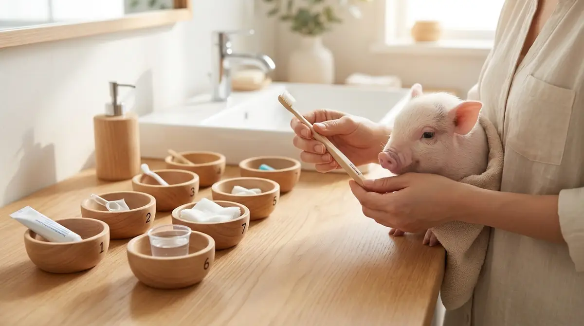 マイクロブタの歯磨き方法7ステップ【実践編】