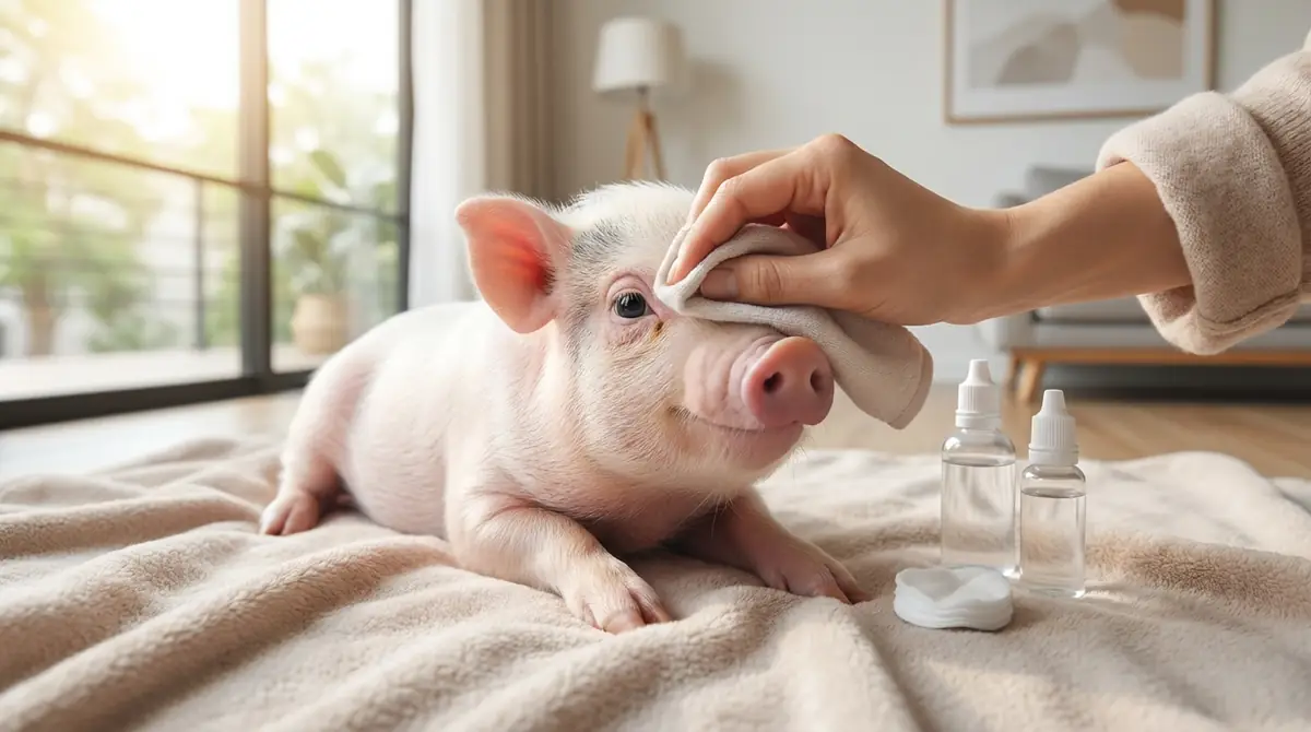 自宅でできるマイクロブタの目のケア方法と予防法