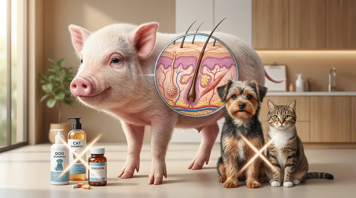 なぜ犬猫用の薬やケア用品はNGなのか？マイクロブタ特有の皮膚構造