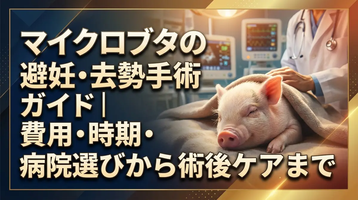 マイクロブタの避妊・去勢手術ガイド|費用・時期・病院選びから術後ケアまで