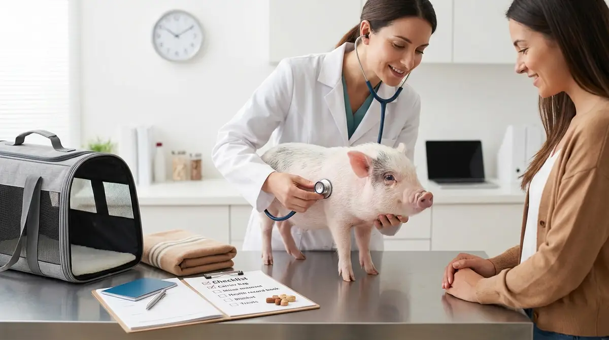 マイクロブタの定期検診当日の流れと持ち物チェックリスト