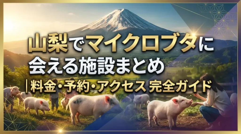 山梨でマイクロブタに会える施設まとめ｜料金・予約・アクセス完全ガイド