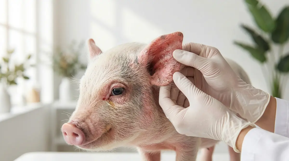 マイクロブタの耳の病気④疥癬（かいせん）