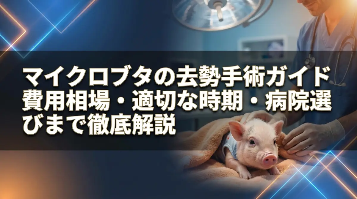 マイクロブタの去勢手術ガイド|費用相場・適切な時期・病院選びまで徹底解説
