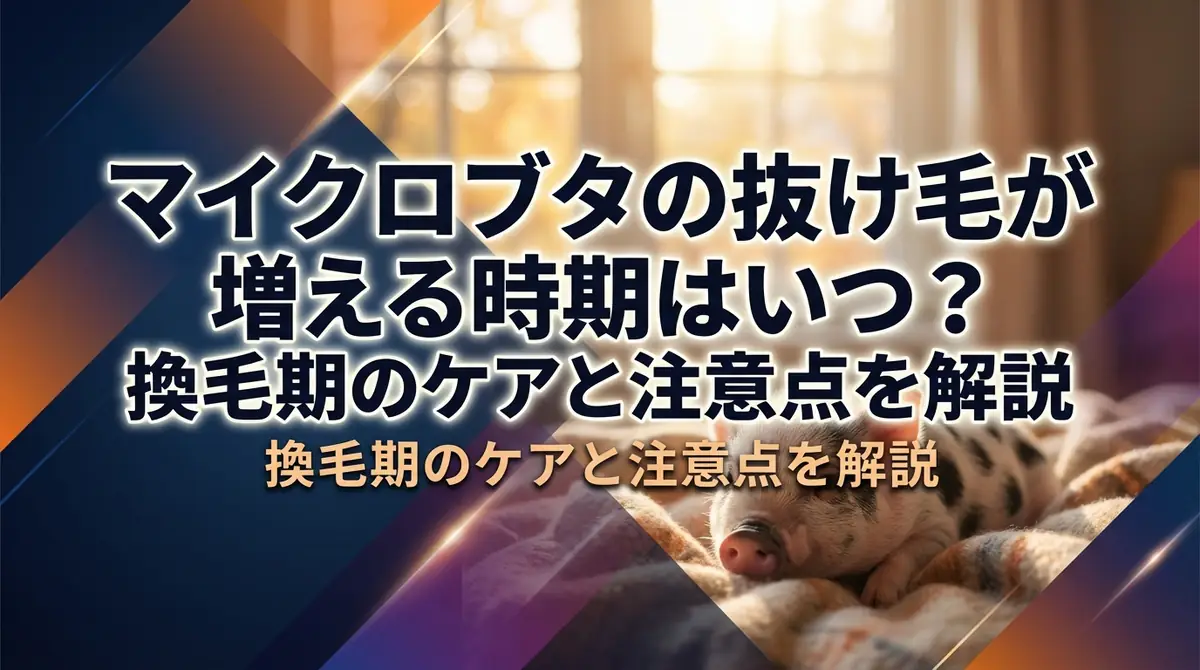 マイクロブタの抜け毛が増える時期はいつ?換毛期のケアと注意点を解説