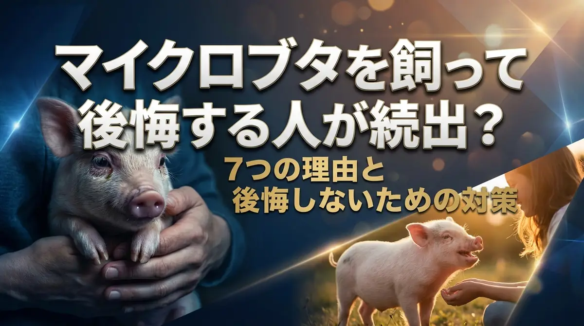 マイクロブタを飼って後悔する人が続出?7つの理由と後悔しないための対策