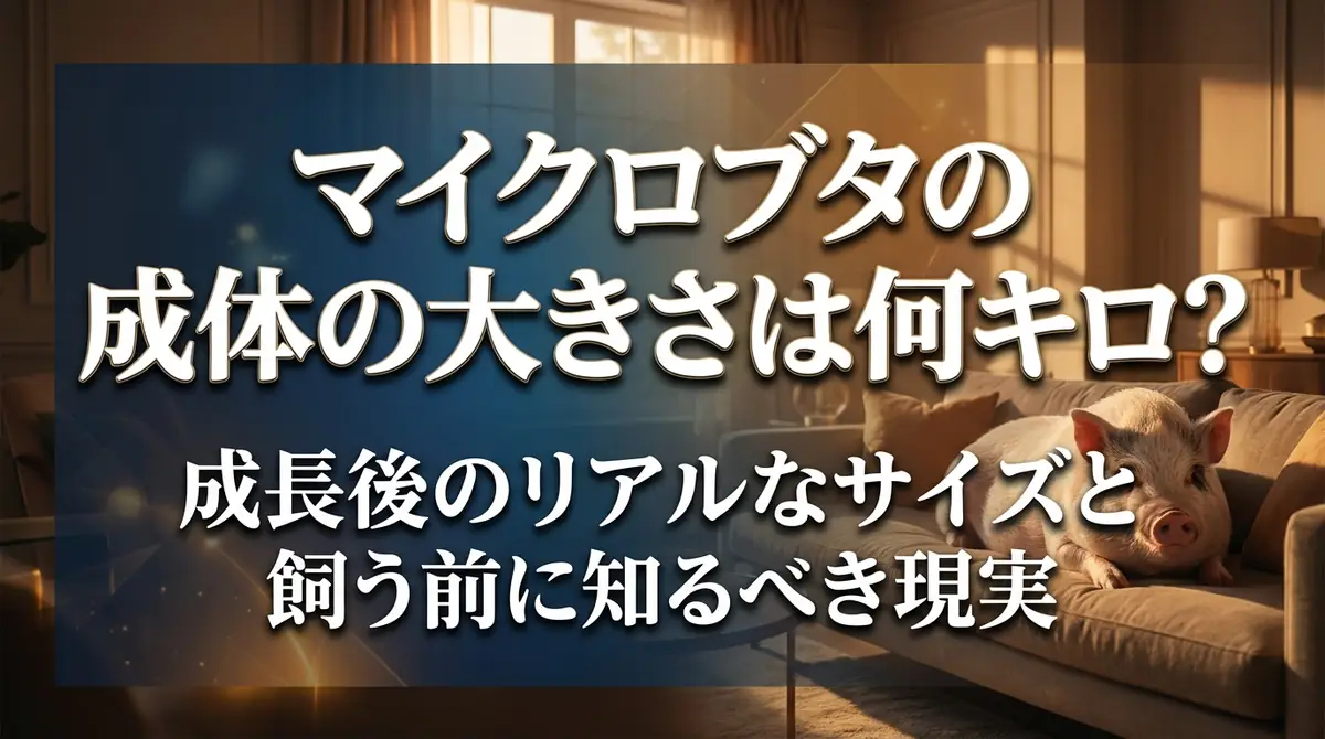 マイクロブタの成体の大きさは何キロ?成長後のリアルなサイズと飼う前に知るべき現実