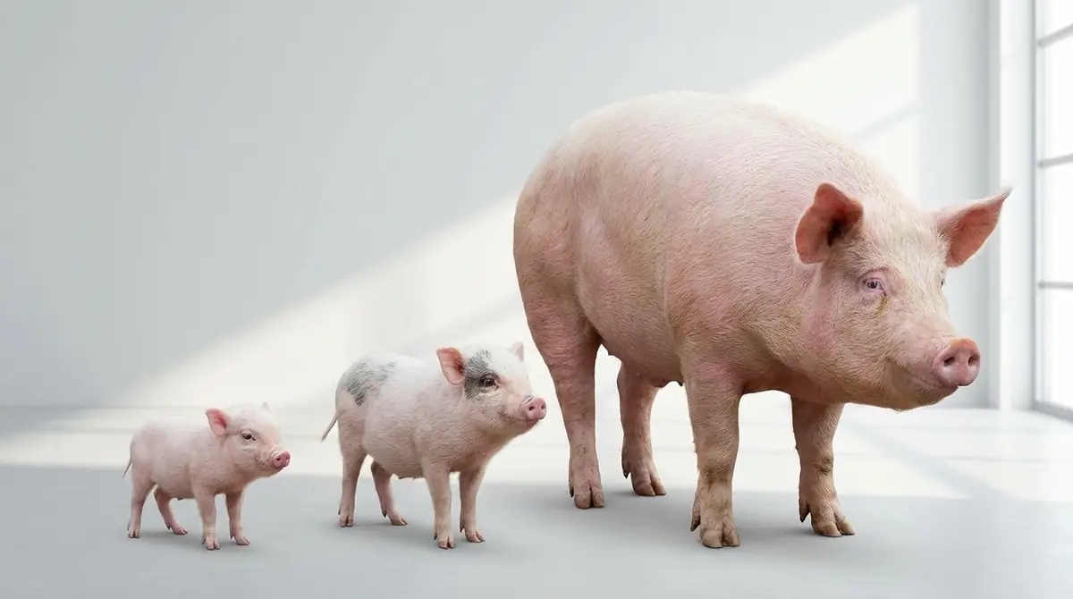 マイクロブタ・ミニブタ・家畜ブタの大きさ比較