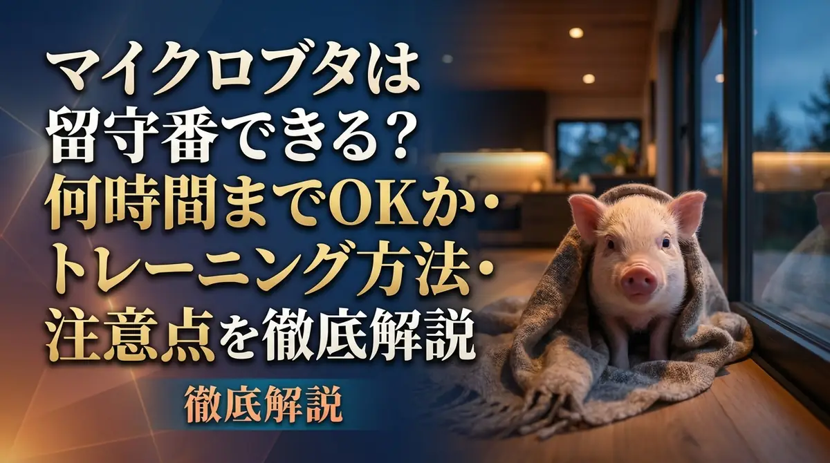 マイクロブタは留守番できる？何時間までOKか・トレーニング方法・注意点を徹底解説