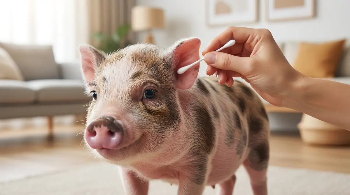 なぜマイクロブタに耳掃除が必要なのか