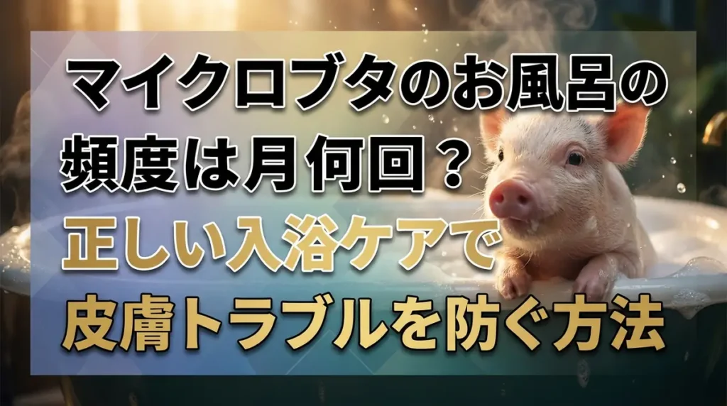 マイクロブタのお風呂の頻度は月何回？正しい入浴ケアで皮膚トラブルを防ぐ方法