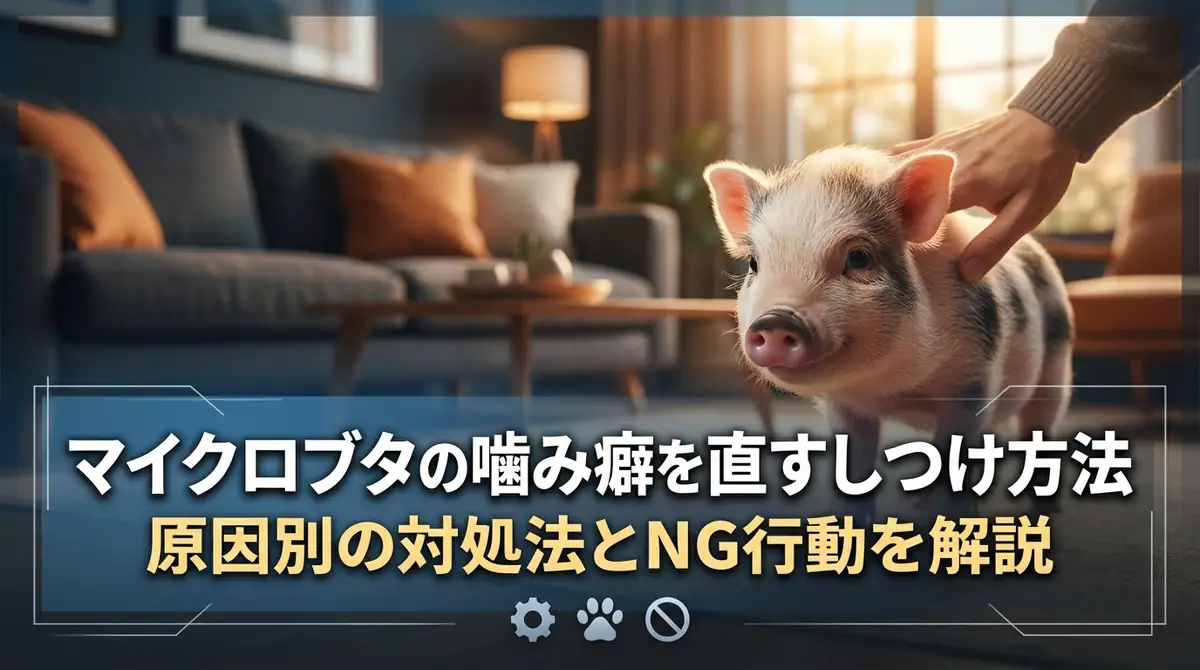 マイクロブタの噛み癖を直すしつけ方法｜原因別の対処法とNG行動を解説